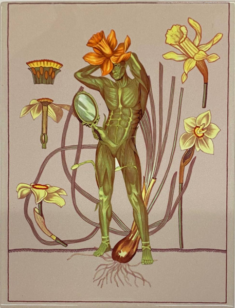 Людмила Баронина. Плитка А4 №18 "Нарцисс" из серии «Вести из ниоткуда» 