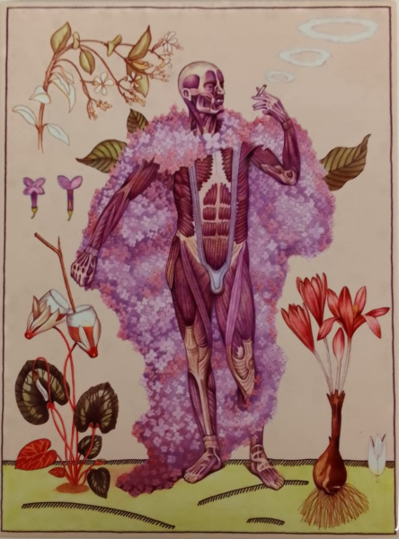 Людмила Баронина. Плитка А4 №23 "Сирень"  из серии «Вести из ниоткуда» 